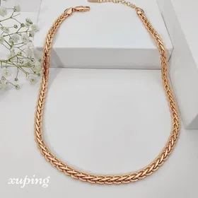 گردنبند زنانه پرکار بافت ژوپینگ طرح طلا