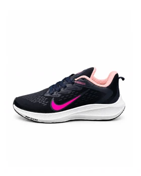 کفش کتانی زنانه مدل نایک ایر زوم سرمه ای صورتی NIKE IR ZOOM