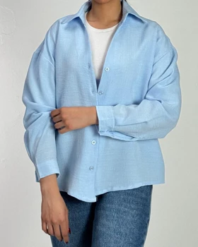 شومیز شانتون یقه هفت کد 500528 (آبی)