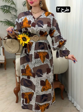 پیراهن نخ هندی آستین چین 3741