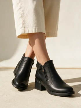 نیم بوت زنانه روزمره بغل زیپ مدل NB-8986
