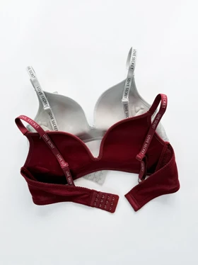 سوتین تک اسفنجی نوار دوزی بند نوشته Love secret