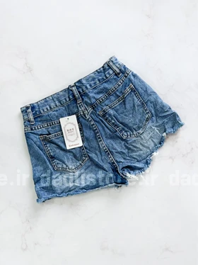 شورتک کوتاه جین پاچه ریش مدل دار