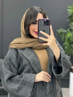 پالتو چهارخونه کمر دار