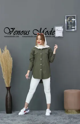 مانتو لینن جلو دکمه