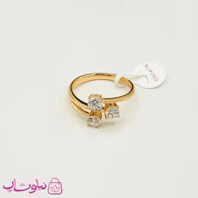 انگشتر زنانه ژوپینگ مدل سه نگین سفید