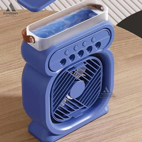 پنکه مه پاش رو میزی Multi-Function Fan Humidifier (آبی)