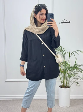 مانتو کتان جیب پایین