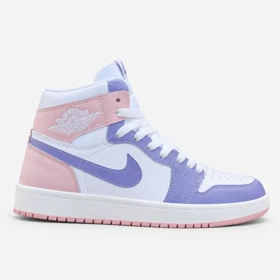کتانی جردن وان ساق‌دار رنگ سفید بنفش پشت صورتی/ 37 تا 40/ کد27201