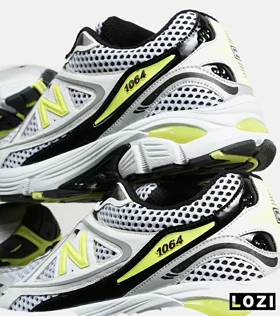کفش کتانی مردانه و زنانه سفید مشکی لیمویی NEW BALANCE 1064 V.2