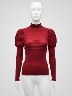 بلوز یقه اسکی بافت گپ آستین بلند