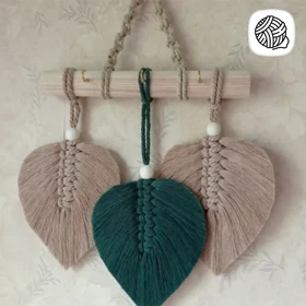 جاکلیدی دیوار کوب مکرومه مدل 3 برگ