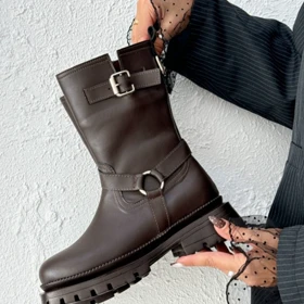 نیم بوت بغل حلقه 4220 (قهوه ای)