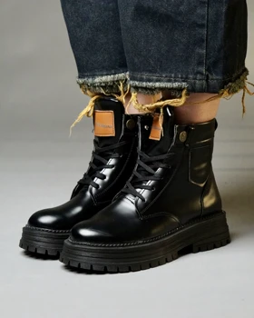 کفش زمستانی زنانه نیم بوت بغل جیب SFZ