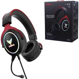 هدفون و هدست گیمینگ سیمی هیسکا مدل GHR-05 با نورپردازی RGB