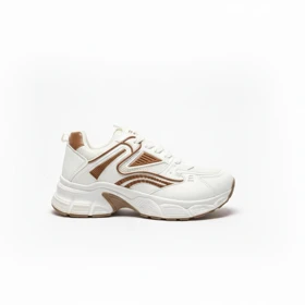 کفش کتانی مدل بوگاتو سفید قهوه ای کد 295005