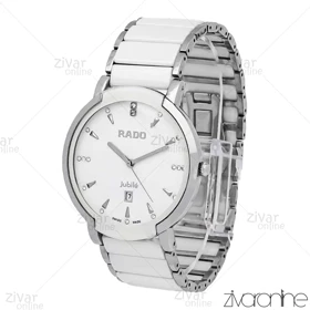 ساعت رادو مردانه سرامیکی نقره ای سفید ایندکس نگین‌دار 106342