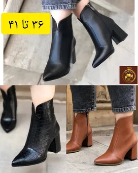 نیم بوت پاشنه‌دار زنانه مجلسی نوک تیز