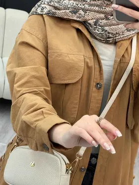 مانتو لینن جیب پیله بند دار