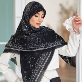 روسری نخی طرحدار (قواره 140) 30159