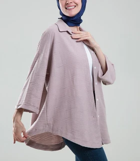 مانتو ژاکارد پنبه آستین پاکتی کد 501394