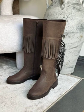 بوت بلند قهوه‌ای زنانه