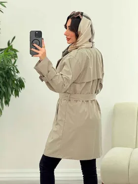 بارانی ژیله پرچ دار