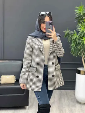 پالتو کتی یقه چرم
