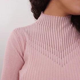 بافت لمه یقه شیشه ایی (صورتی)