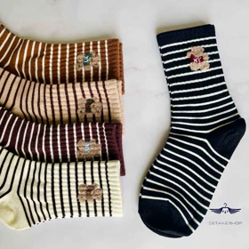 جوراب طرح رینگی گلدوزی تدی برند شایسته