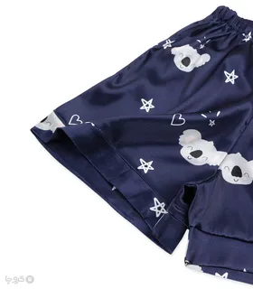 ست لباس خواب راحتی شلوارک و بلوز ساتن anamax آنامکث کد 025 طرح کوآلا