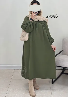 پیراهن مانتویی کتان