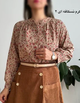 شومیز مخمل کبریتی طرحدار