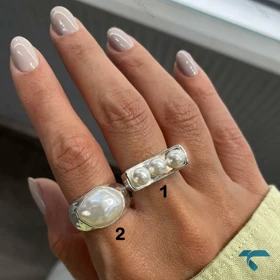 انگشتر نقره ایی مروارید دار Ring-8917-L