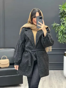 پالتو کمردار آستین پیله