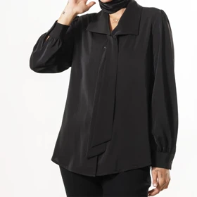 شومیز زنانه کرپ یقه کراواتی دمی (Demy) کد 2220