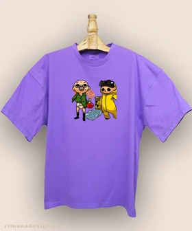 تیشرت لش مردانه و زنانه طرح بریکینگ بد شخصیت والتر وایت و جسی پینکمن کد 886