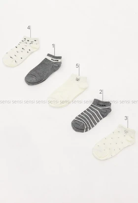 جوراب طرح دار پنبه کد1005205