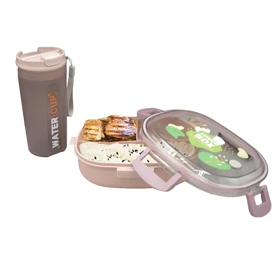 ست ظرف غذا و لیوان لانچ باکس مدل Compartment Seal ظرفیت 0.7 لیتر