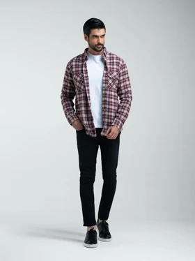 پیراهن دو جیب پشمی کد 1837