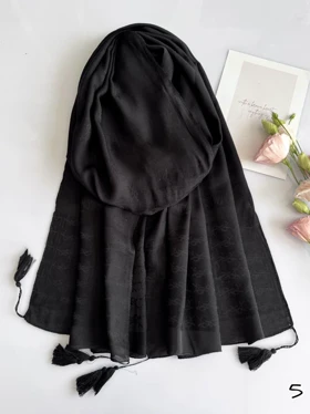 شال ژاکارد مشکی
