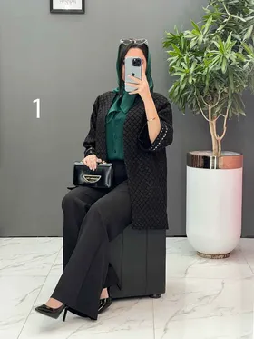 مانتو کتی آستین پولک دوزی