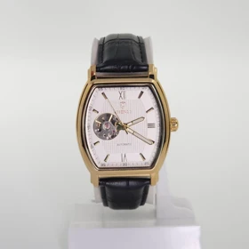 ساعت مچی مردانه چنکسی Chenxi CX8815 موتور اتوماتیک با بند چرم (تمام مشکی ، با صفحه سفید)