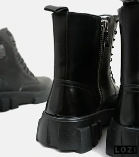 بوت مردانه چرمی مشکی ZARA مدل 6208