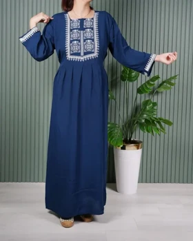 ساحلی نخی طرح نورا 7353 (سرمه ای)