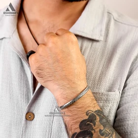 دستبند استیل مردانه Texture Bracelet S01