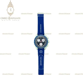 ساعت مچی امگا سواچ بند رابر آبی ماموریت به زمین Omega x Swatch Mision to the earth Rubber