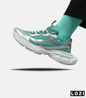 کفش کتانی مردانه و زنانه نقره ای سبز Balenciaga 3XL