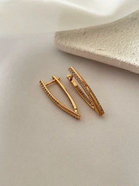 گوشواره مثلث نگین‌دار ژوپینگ