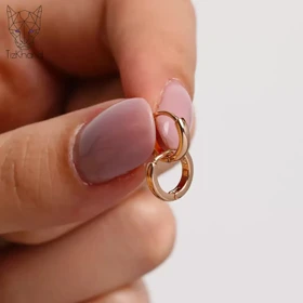 گوشواره حلقه‌ای ساده مینیمال گلد ژوپینگ